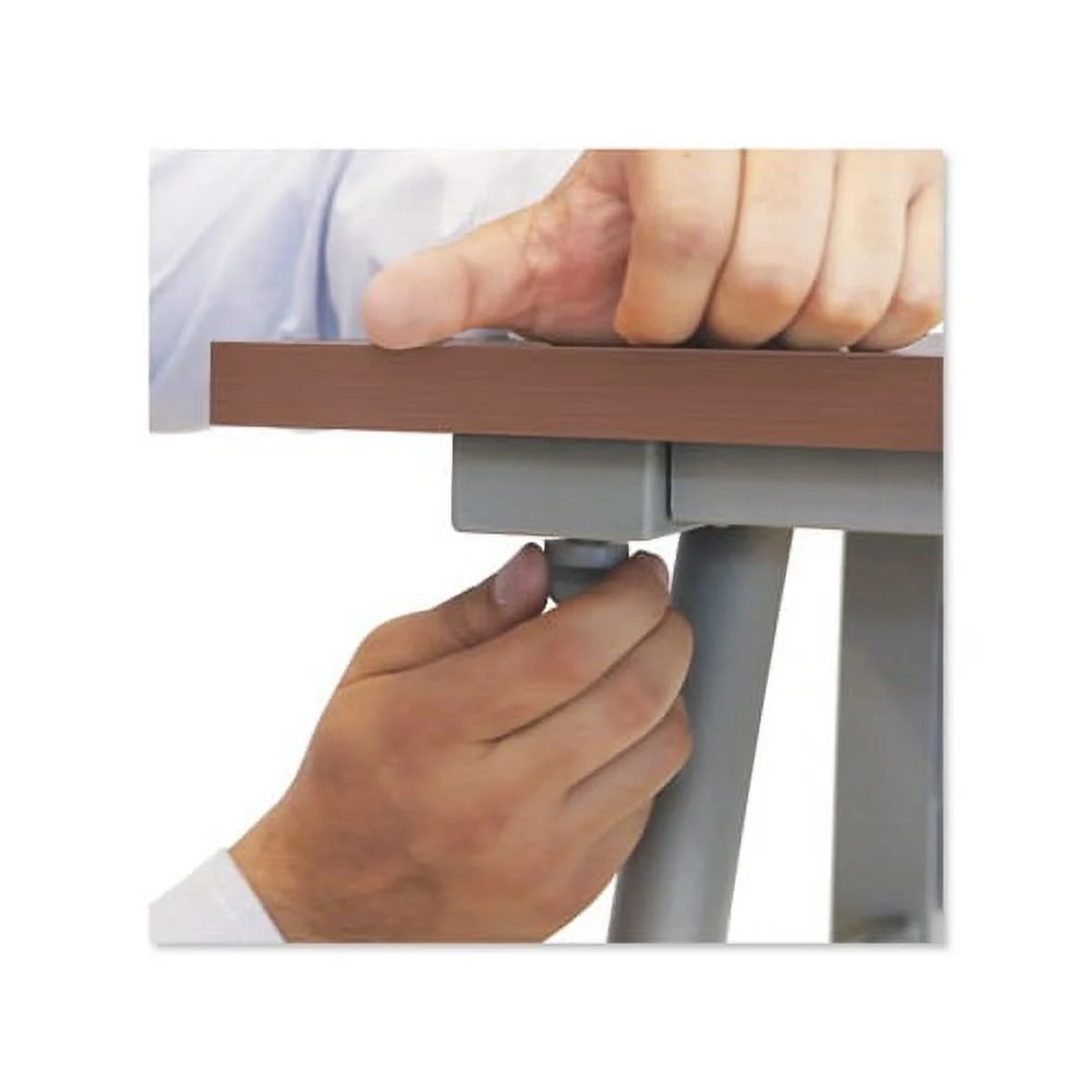 Trento Line Rectangular Desk 59.13w x 23.63d x 29.5h, Mocha/Gray