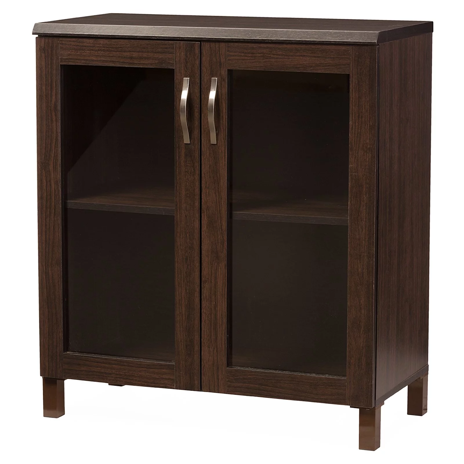 Baxton Studio Sintra Curio Cabinet in Dark Brown