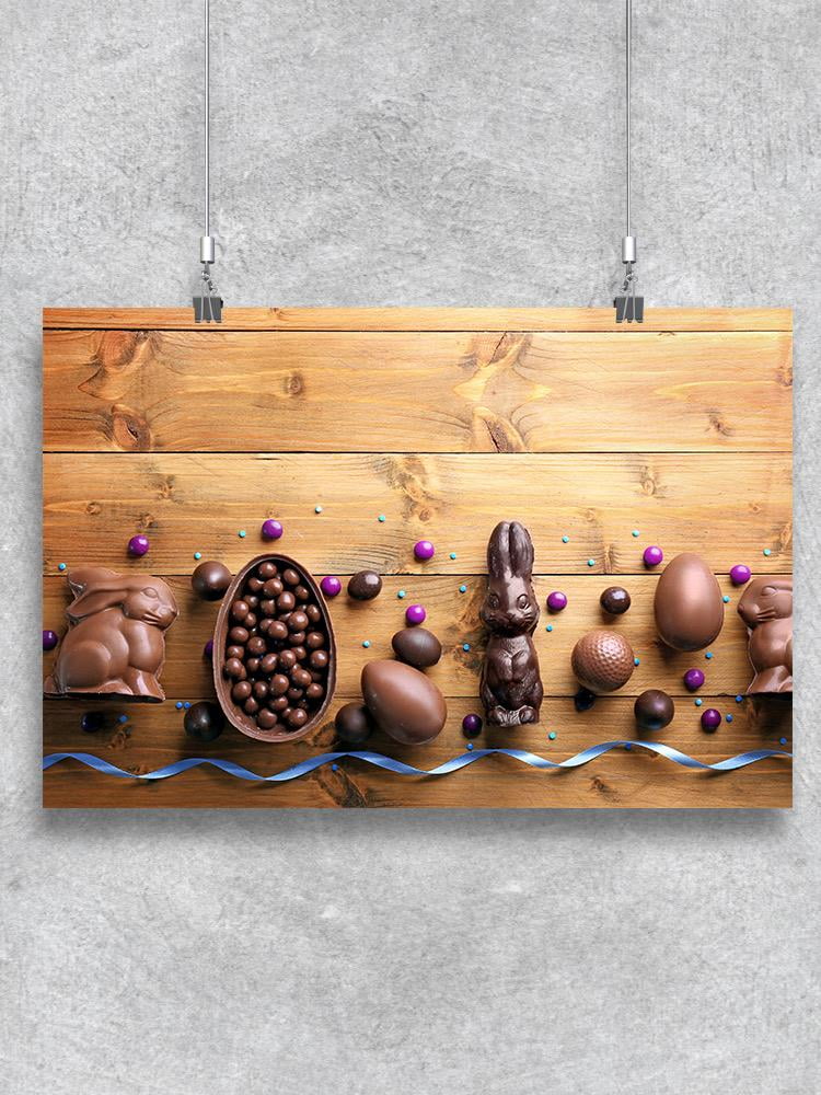 Chocolate Easter Eggs And Bunny Poster -Image by Shutterstock