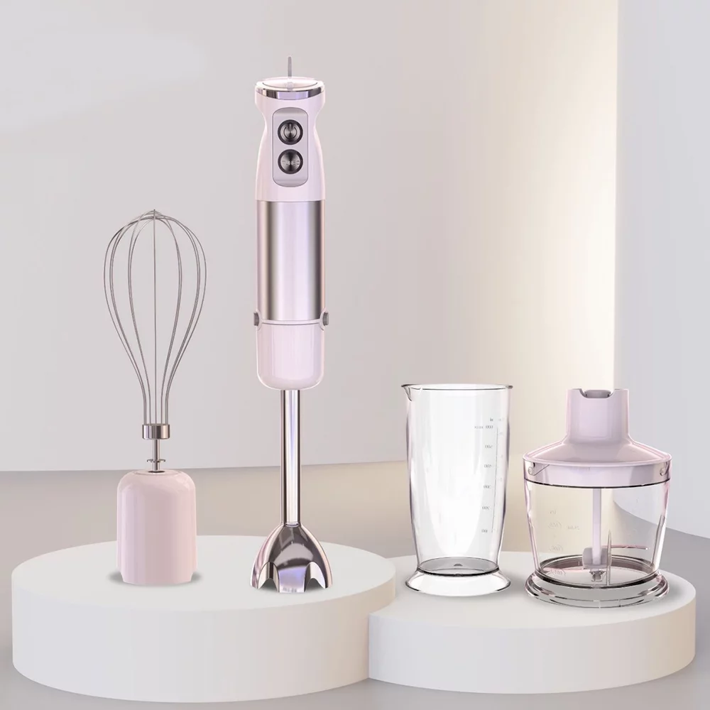 Anself Electric Stirrer Multifunctional Hand-held Cooking Stick, Small Electric Mixer with Meat Grinder, 5 in 1 Cooking Machine for Household Use (Plug)