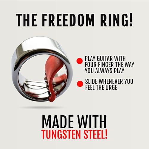 Black Mountain Slide Guitar Rings - Made From Tungsten Steel. Acoustic Guitar Slide, Electric Guitar Slide, Bass, Ukulele, and More. Almost as Hard as Diamond, Smooth Surface Finish, New Invention