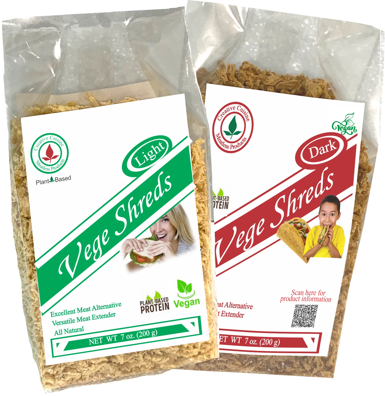 Vege Shreds Mixed Light & Dark, BULK 5 pounds