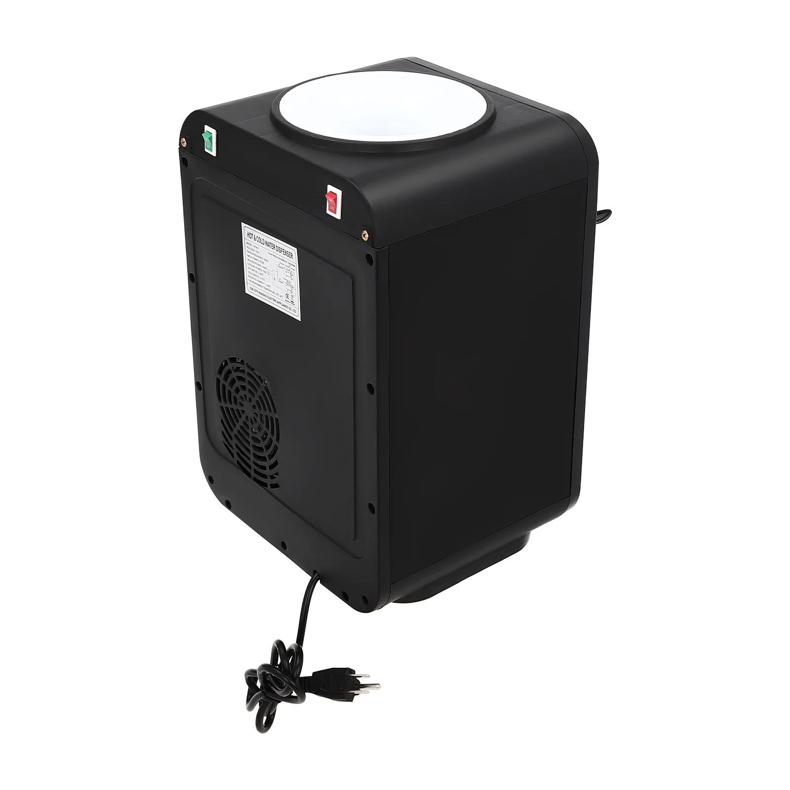 Top Loading Water Cooler, Countertop Hot/Cold Water Dispenser, 110V Premium Water Dispenser with Hot Cold and Room Temperature Water,Black,Applicable Bucket Capacity 4.5-18.9L/1.19-4.99gal