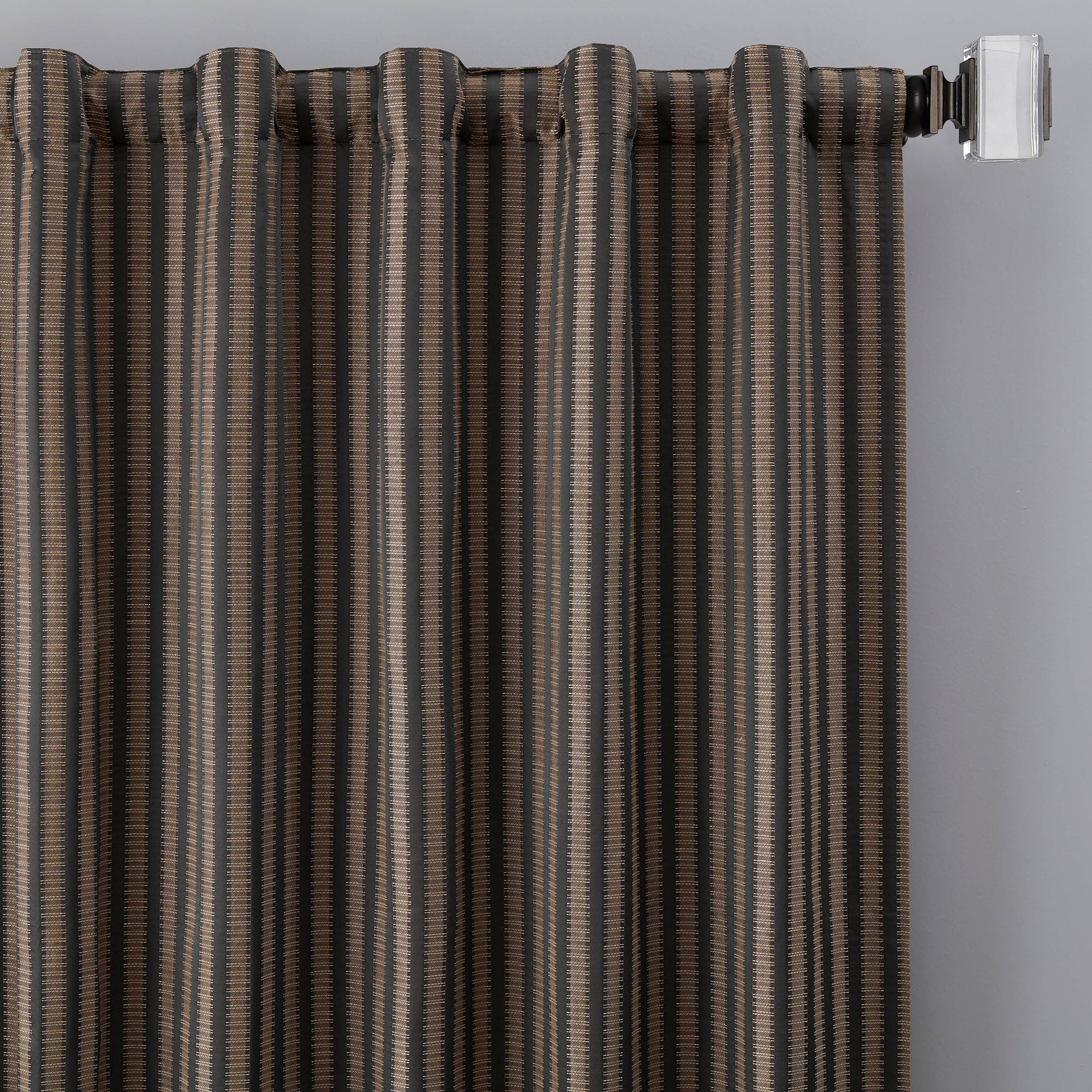 Brielle Home Rail Stripe Room Darkening 100% Cotton Window Panel 84