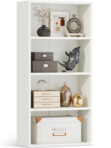 Casaottima 5-Tier Open Bookshelf and Bookcase, Floor Standing Display Storage Shelves for Living Room, Tall Book Shelf for Bedroom, Home Office, Dining Room, Vintage