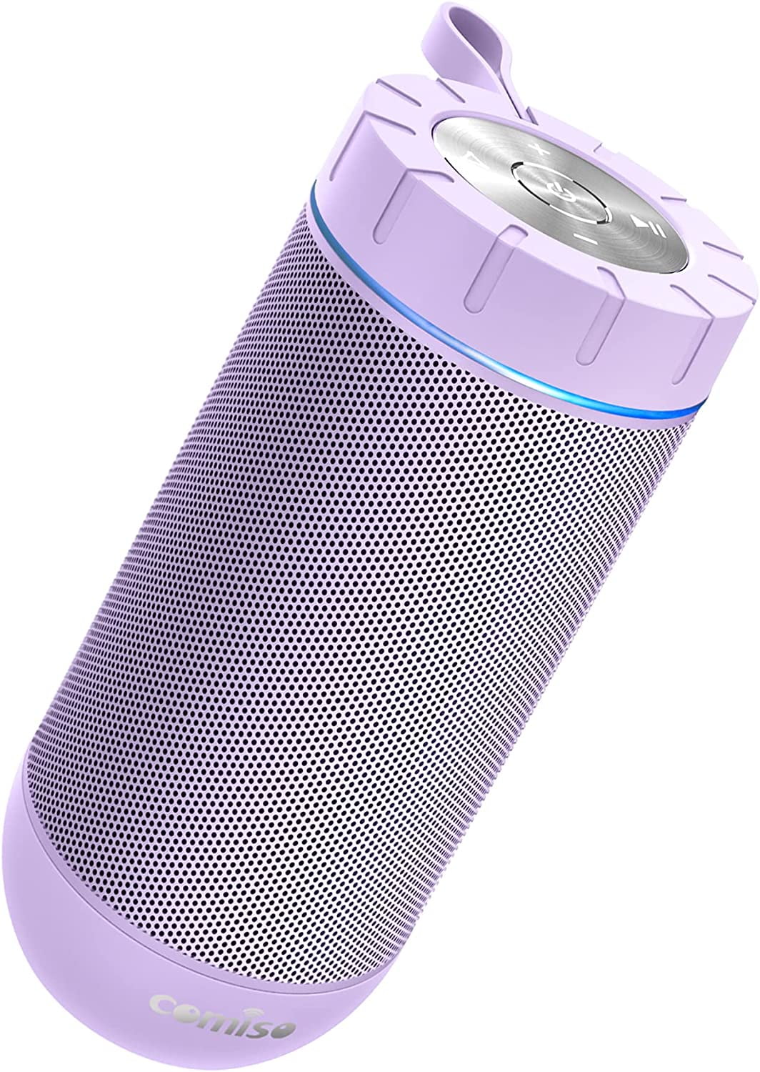 COMISO Waterproof Bluetooth Speakers Outdoor Wireless Portable Speaker with 24 Hours Playtime Superior Sound for Camping, Beach, Sports, Pool Party, Shower (Purple)