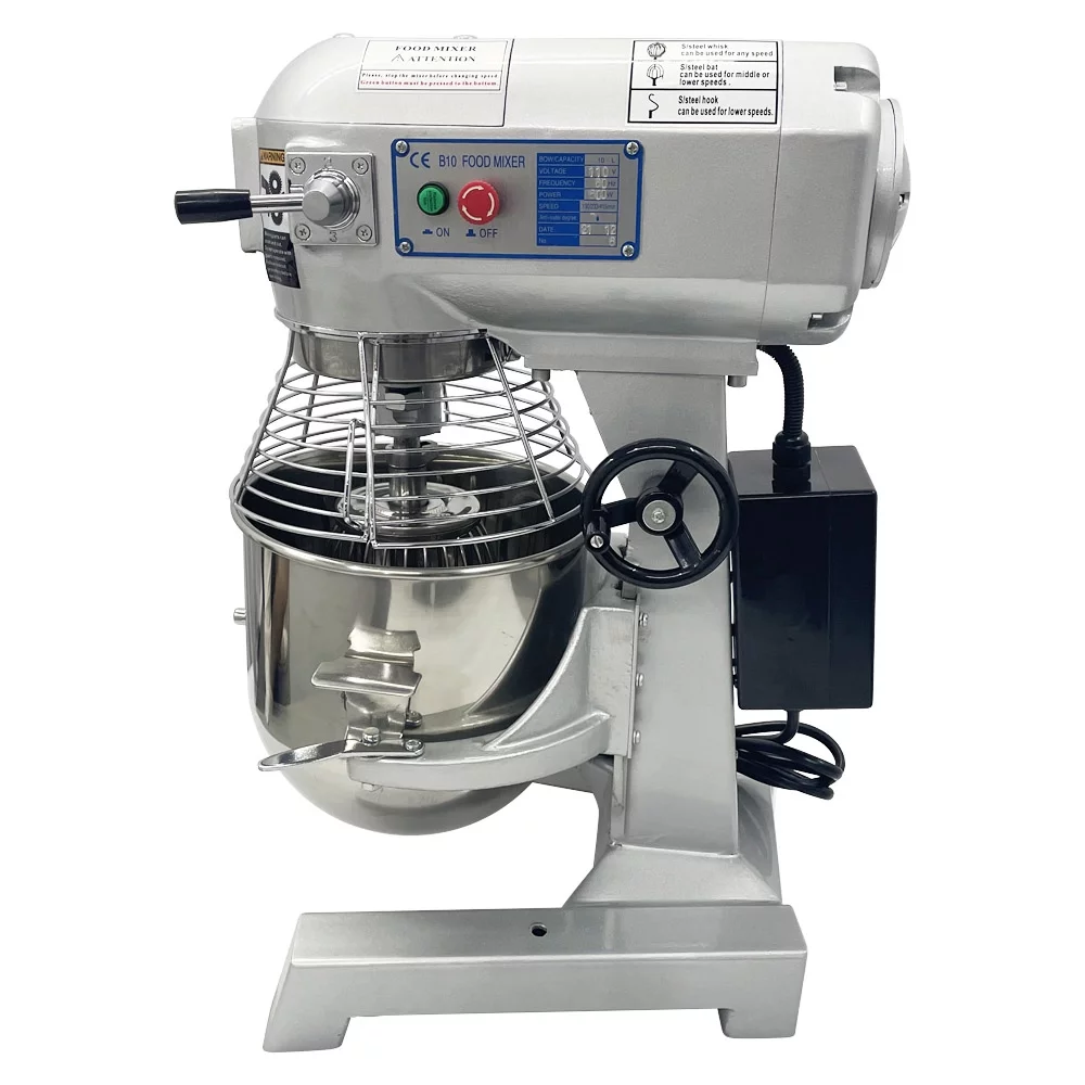 INTBUYING Electric Dough Mixer Kneading Machine with 10L Stainless Steel Bowl 3 Speeds Adjustable