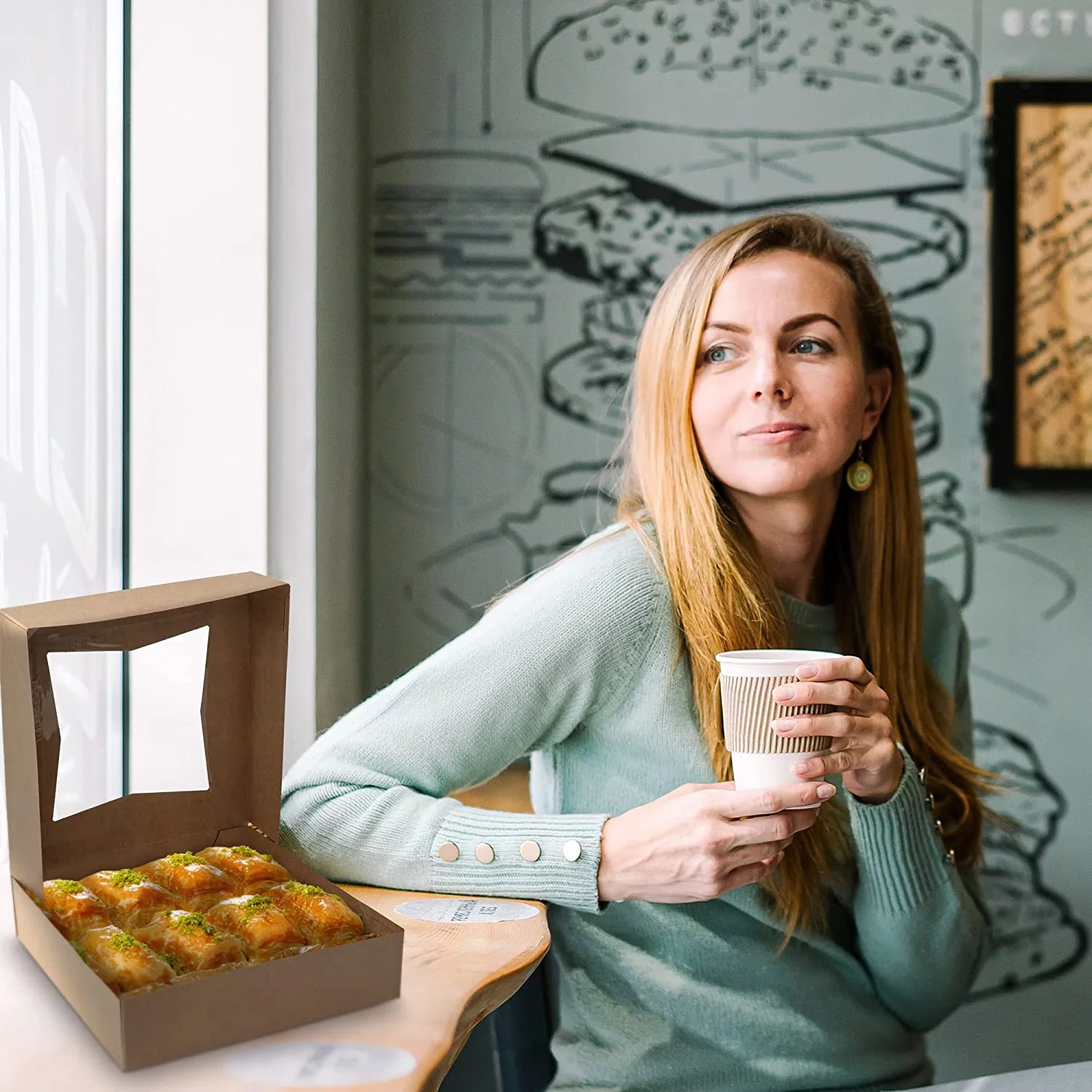 MT Products Brown Cookie Box with Window 8