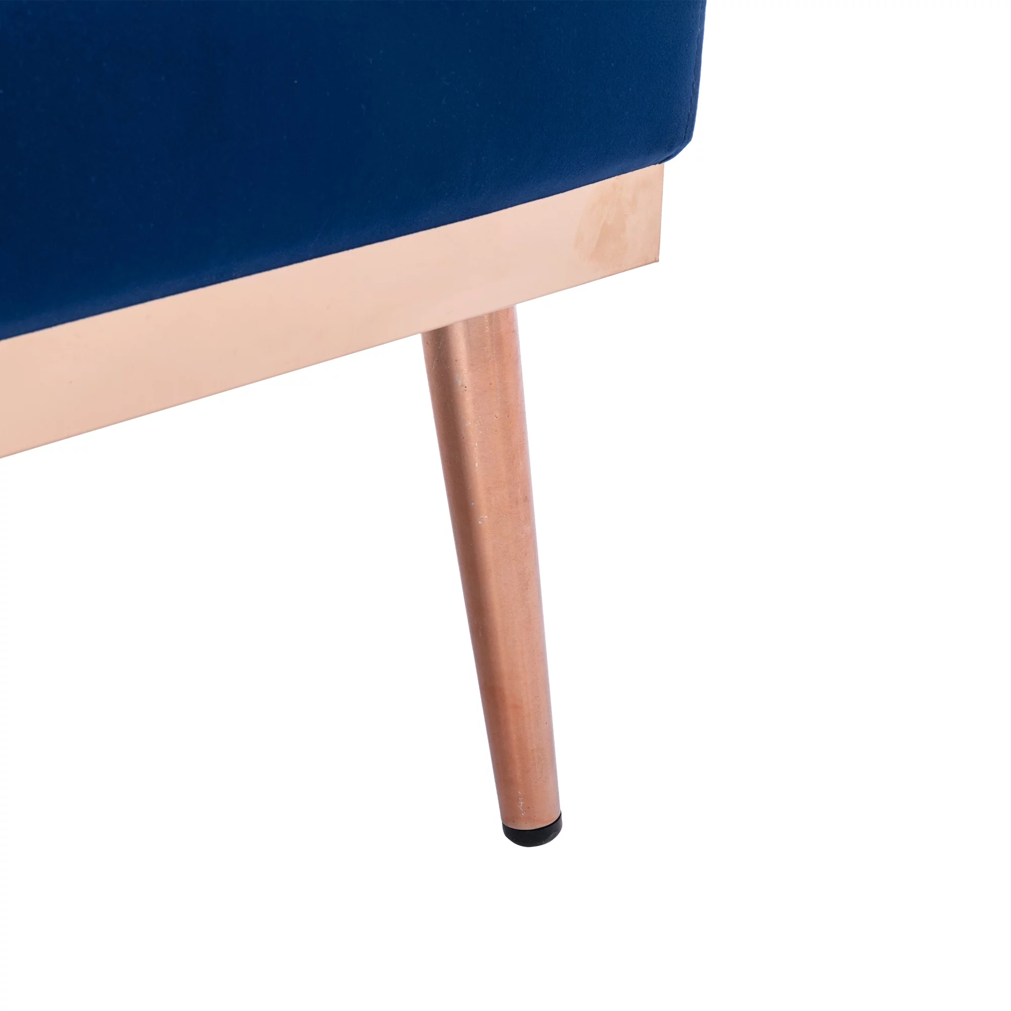 Velvet Accent Loveseat Sofa with Metal Feet