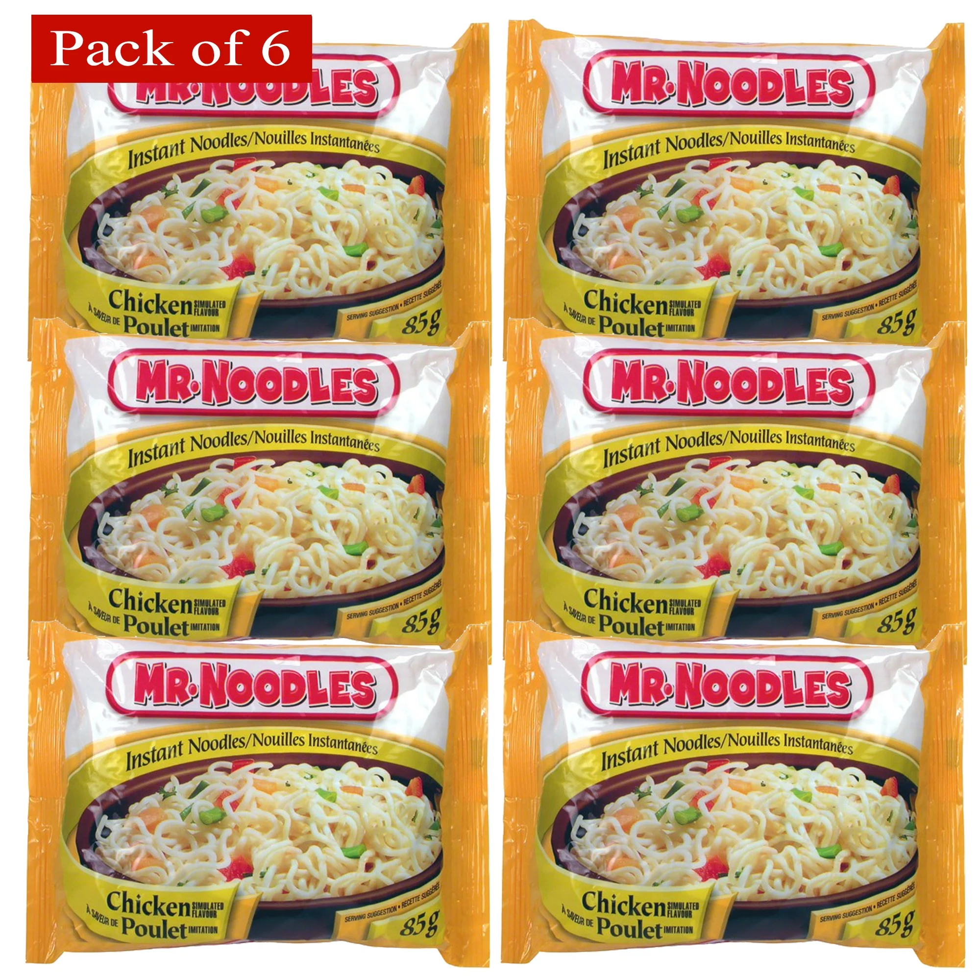Mr. Noodles Chicken Flat 85g (Pack of 6)