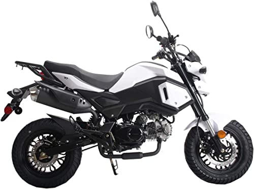 HHH Adults 125cc Motorcycle Bike Hellcat Vader Gas, 4 Speed, Street Bike, Dirtbike (White) - Large