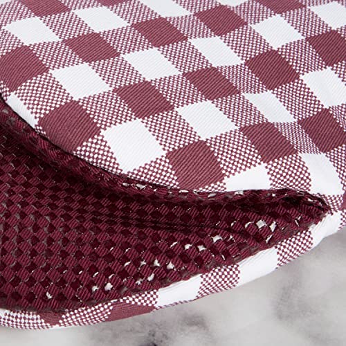 KitchenAid Gingham Cotton Mini Oven Mitt 2-Pack Set, Passion Red, 5.5