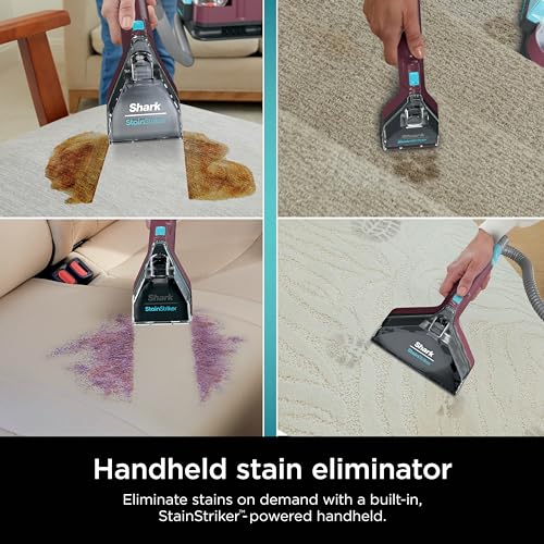 Shark StainStriker Portable Carpet, Upholstery & Area Rug Cleaner, XL Tool & Self-Cleaning, Stain & Odor Remover, Perfect for Car Interior, 3 Cleaning Tools & Cleaning Solution, Royal Purple, PX225BRN