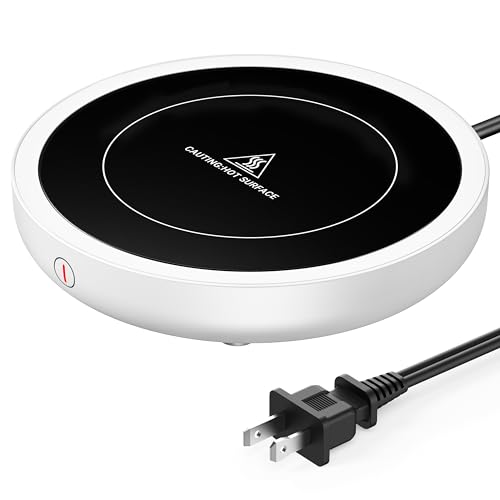 SWEETFULL Coffee Mug Warmer, 36W Electric Cup Warmer for Desk with 3-Temp Settings Advanced Temperature-Controlled Heating Coffee Gifts Accessories for Women Men Milk, Tea, Candle - Wood