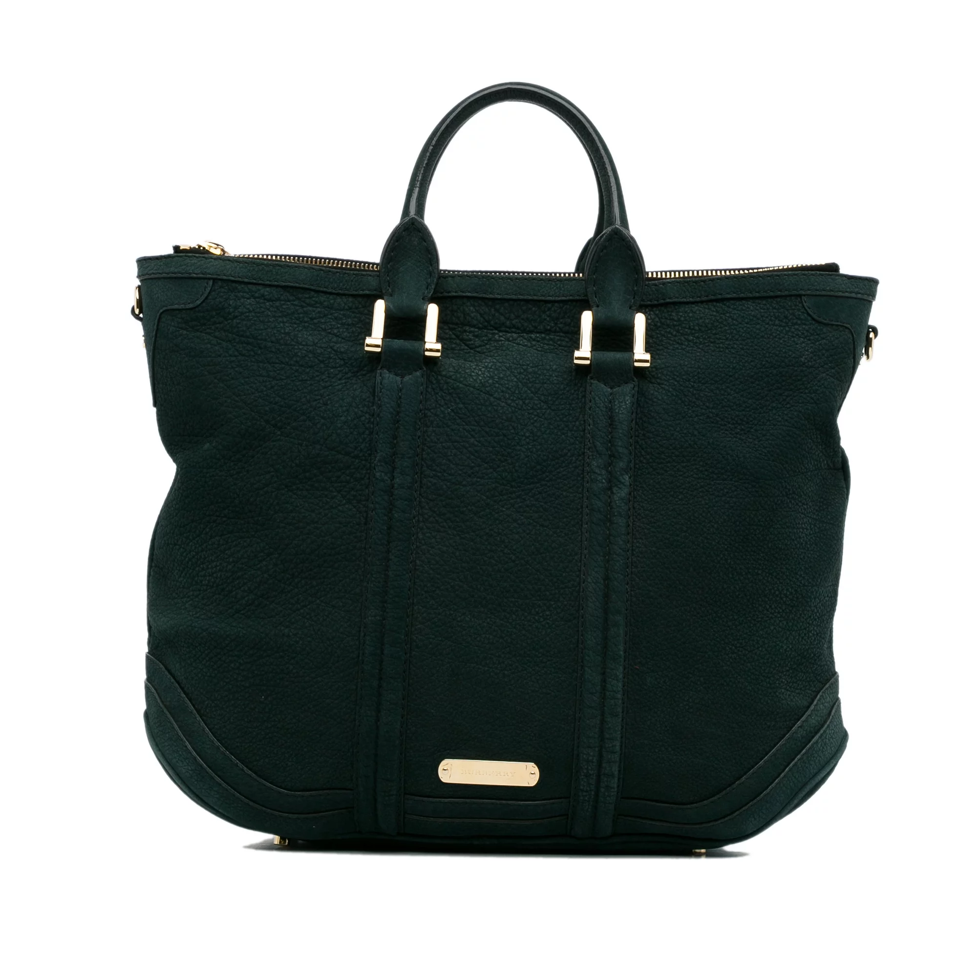 Pre-Owned Authenticated Burberry Satchel Calf Leather Blue Unisex (Good)