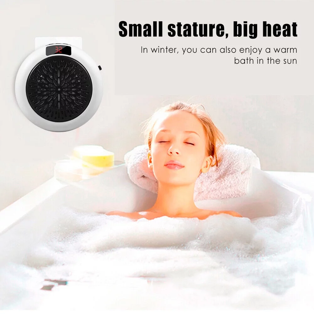 JahyElec  900W White Digital Thermostat Plug in Electric Heater Fan Remote Timer Warm up any room safely and effectively