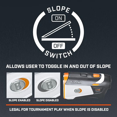 Bushnell Golf Tour V6 Shift Laser Rangefinder with Slope Switch, Visual Jolt Flag Locking, Magnetic Mount, 1300 Yard Range 6X Magnification