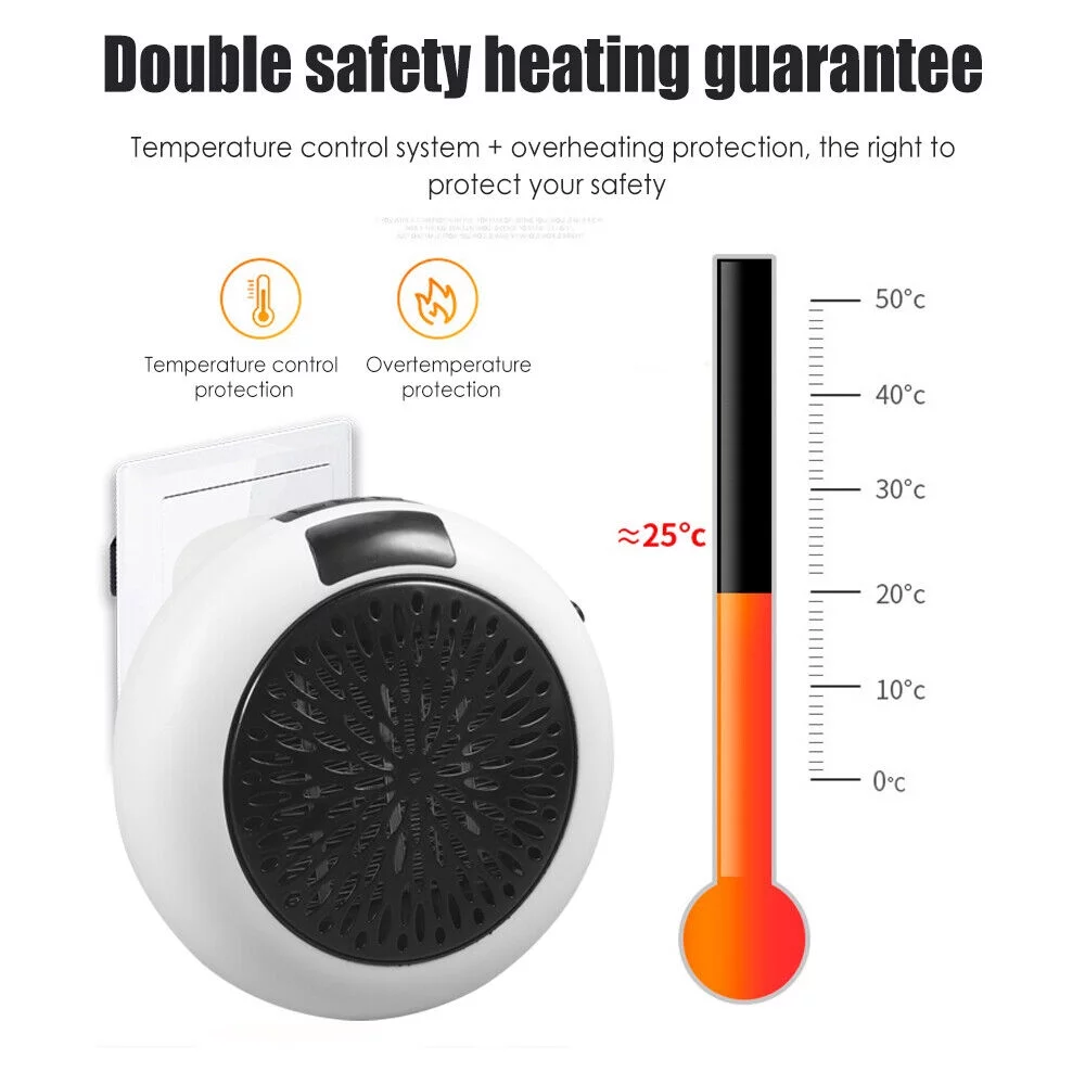 JahyElec  900W White Digital Thermostat Plug in Electric Heater Fan Remote Timer Warm up any room safely and effectively