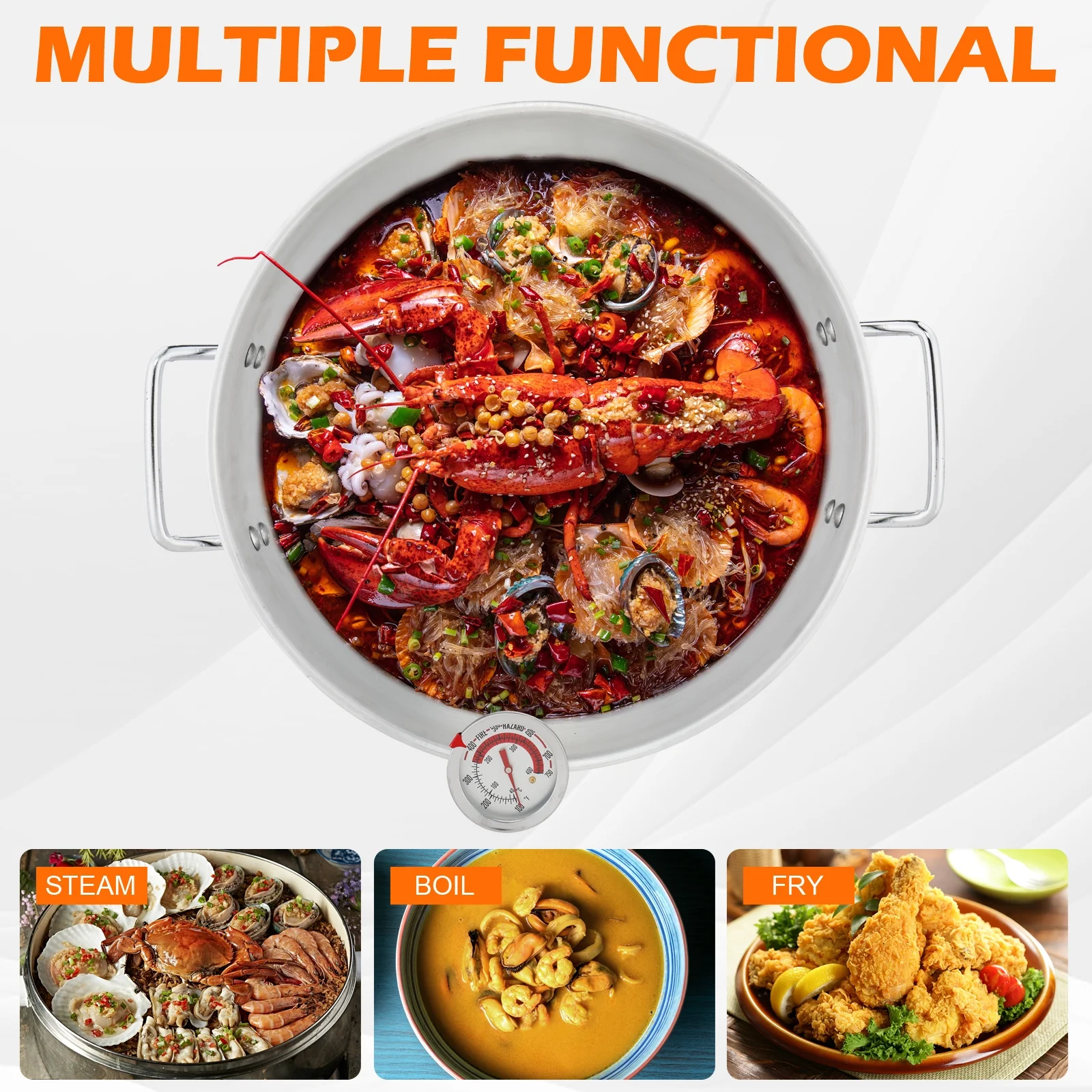 Turkey Fryer 30 Qt Cooker Set Round Tripod Stove Rack Fryer Gas Burner