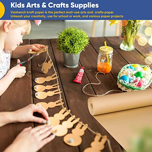 Vanhench Black Wrapping Paper, 17.5