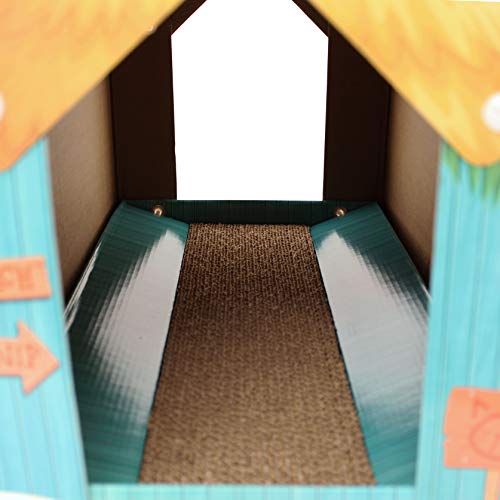 Christmas Cat House & Cat Scratcher w/Bonus Catnip Included