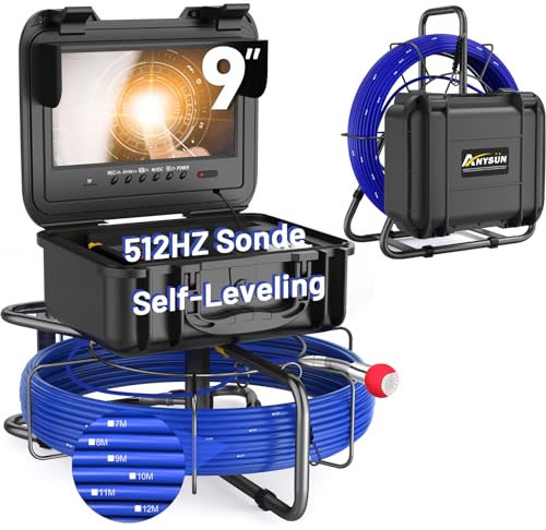 Anysun Sewer Camera with 512Hz Sonde, Self-Leveling 9