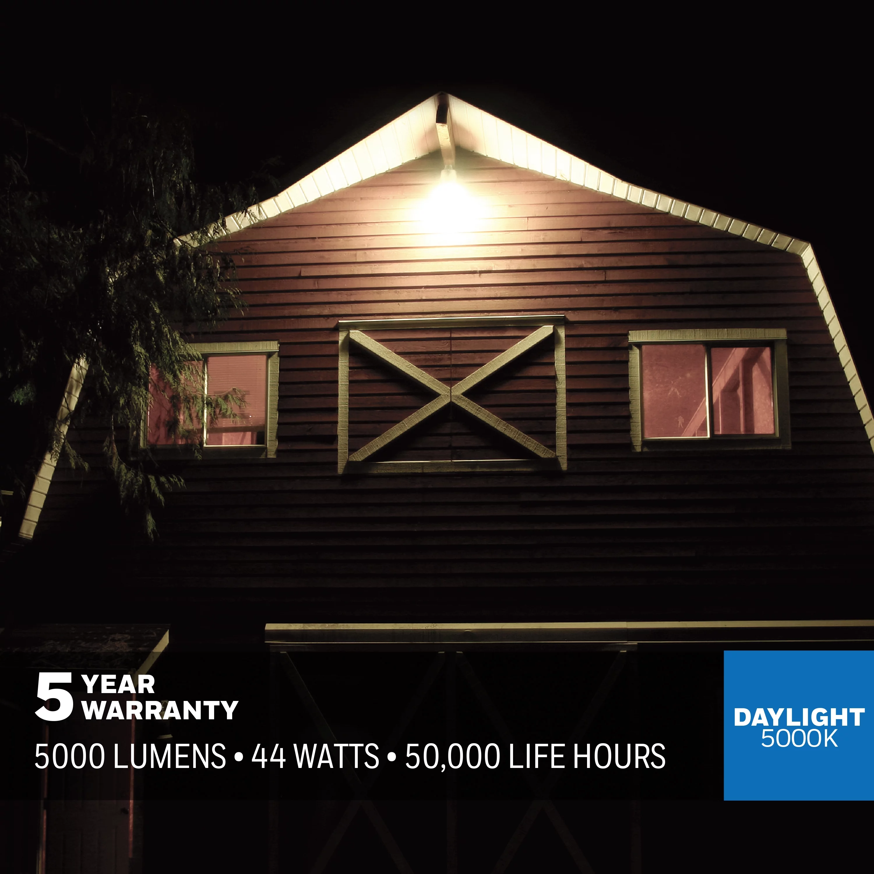 Honeywell 5000 Lumen LED Utility and Barn Light, Gray Finish