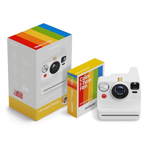 Polaroid Now+ 3rd Generation I-Type Instant Camera + Film Bundle - Now+ Bluetooth App Controlled Black Camera + 16 Color Photos (6562)
