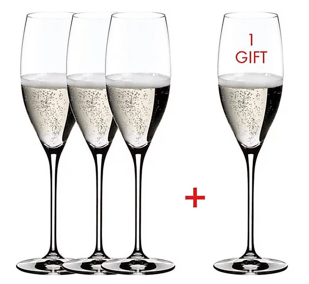 Riedel Wine Glasses for Champagne Drinkware Large White Wine Glass with Stem, Set of 4