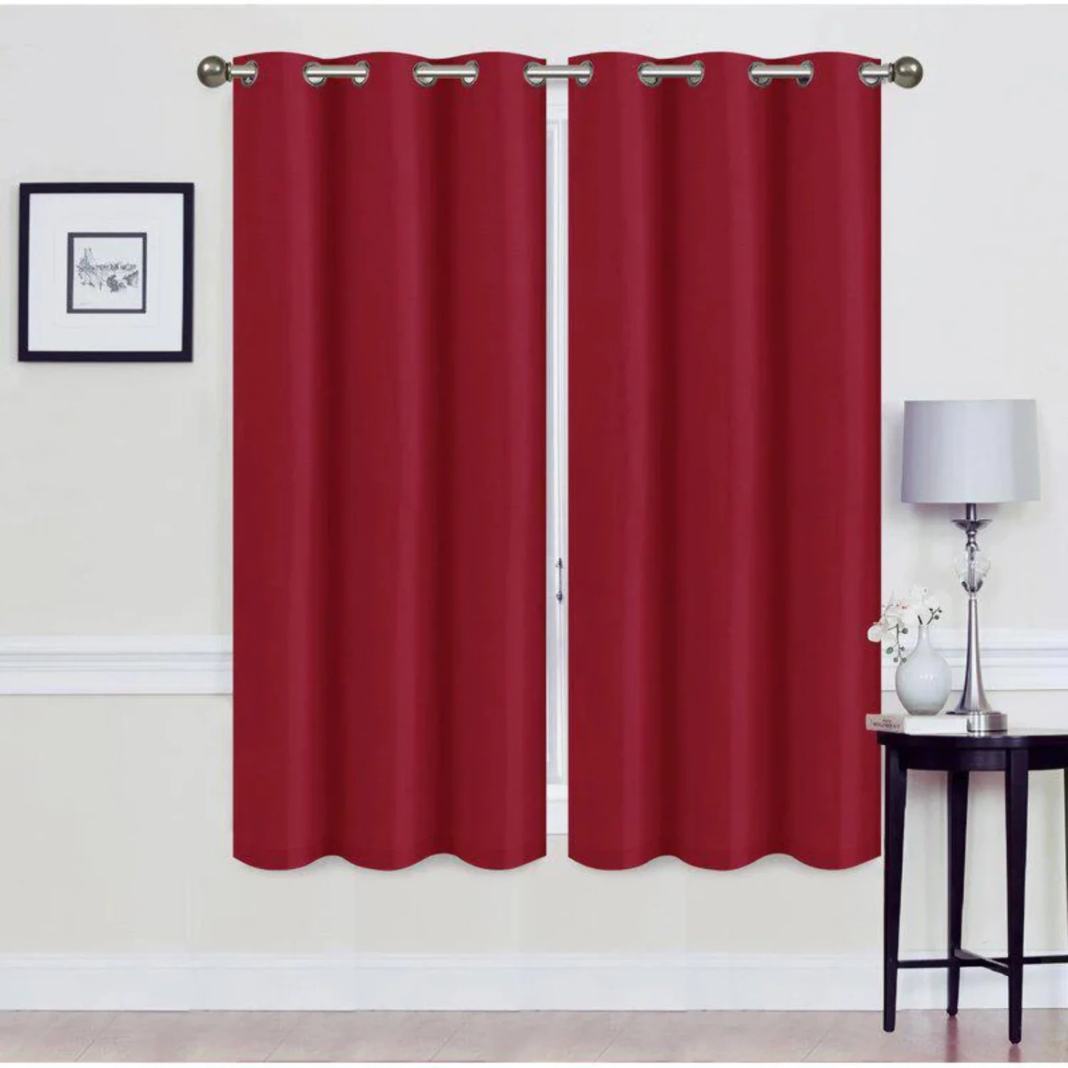 Set of 2: Foam-Backed Blackout Grommet Curtain Panel