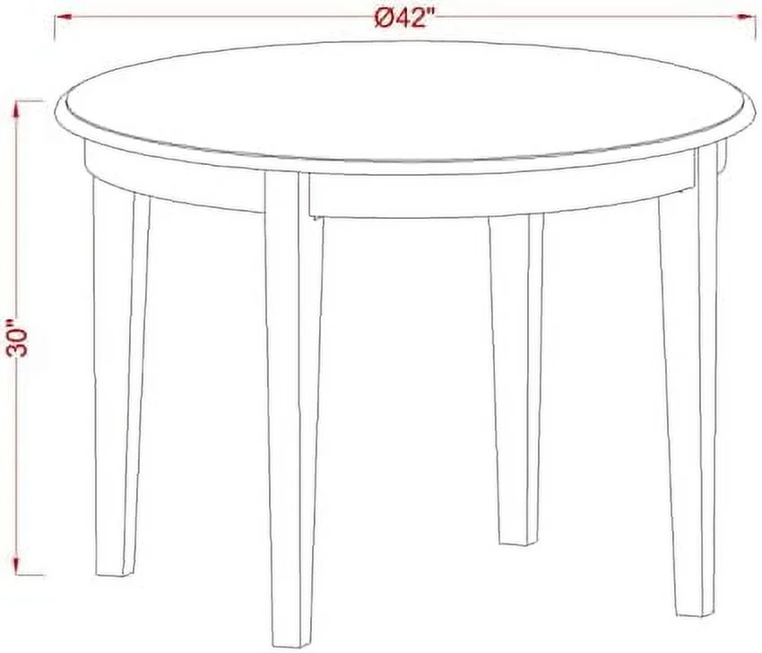 HOOMZNB BOT-CAP-T Boston Round Modern Dining Table for Small Spaces  42x42 Inch  Cappuccino