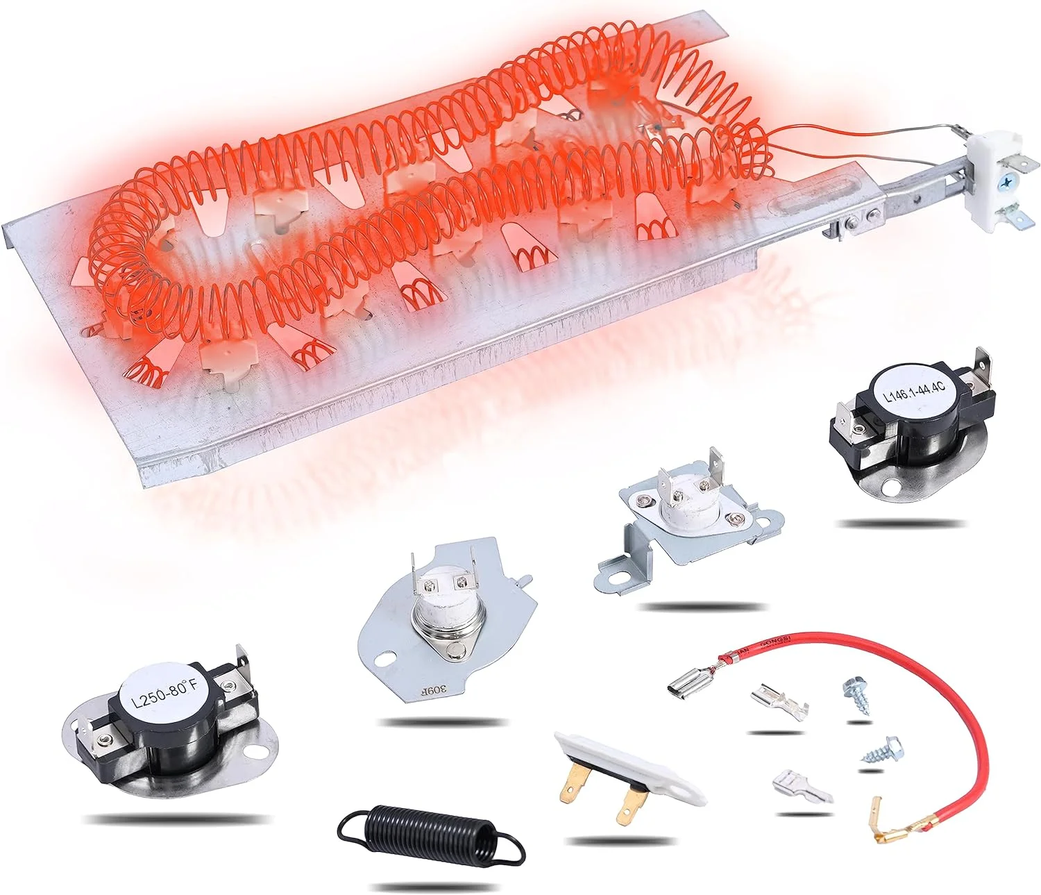 Dryer Heating Element Replaces For Whirlpool WED8300SW2 GEW9250PW0 GEW9200LW1 GEW9200LW0 WED5600XW0 WED9150WW0 GEW9200LL1 With Thermal Fuse