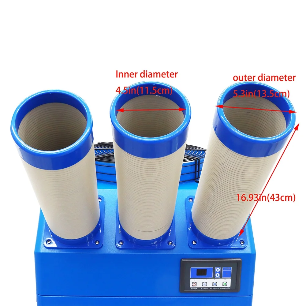 EQCOTWEA Industrial Spot Cooler Air Conditioner Cooling Aircon 220V Three Column 910m³/h Mobile