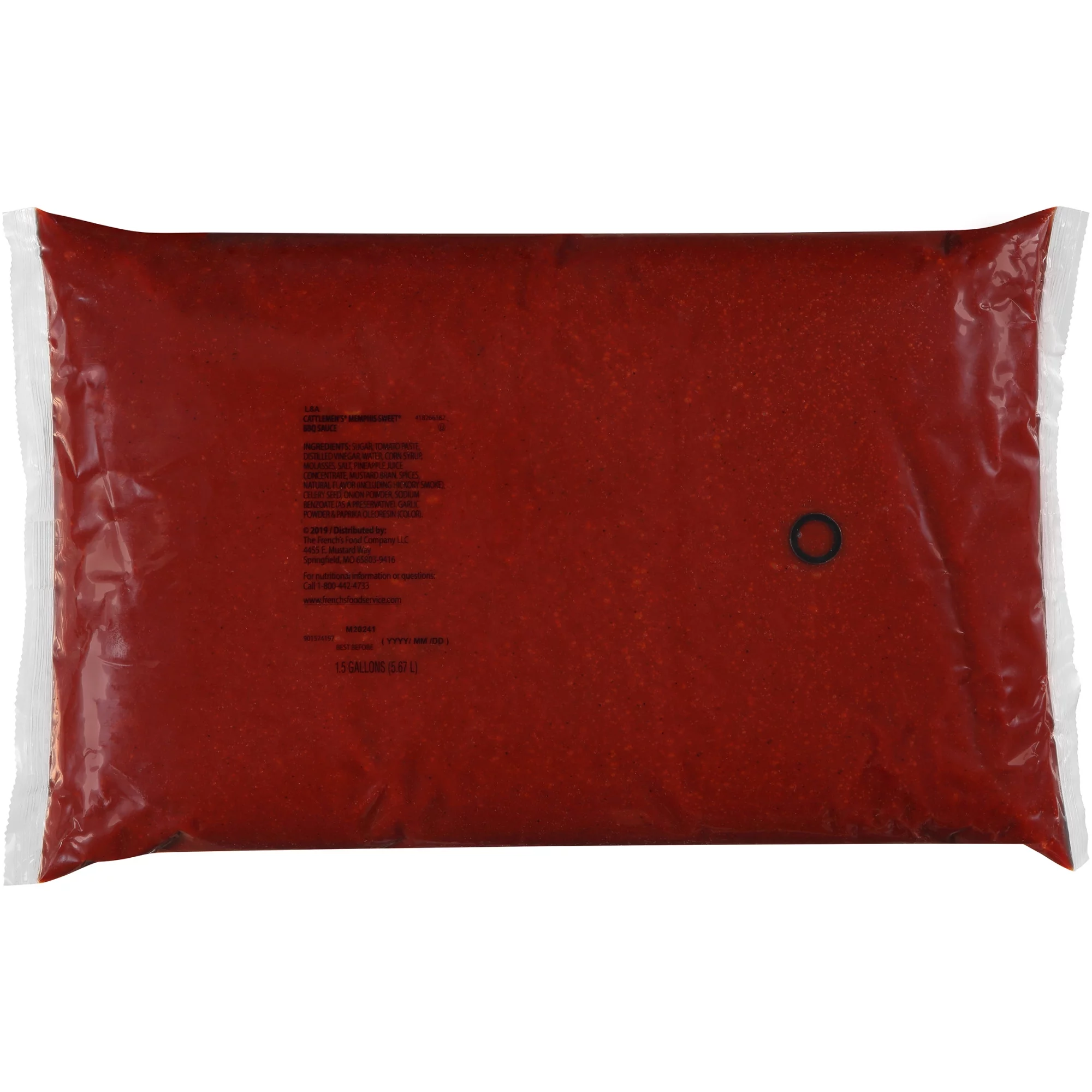 Cattlemen's Memphis Sweet  BBQ Sauce Dispensing Pouch With Fitment, 1.5 gal Bag