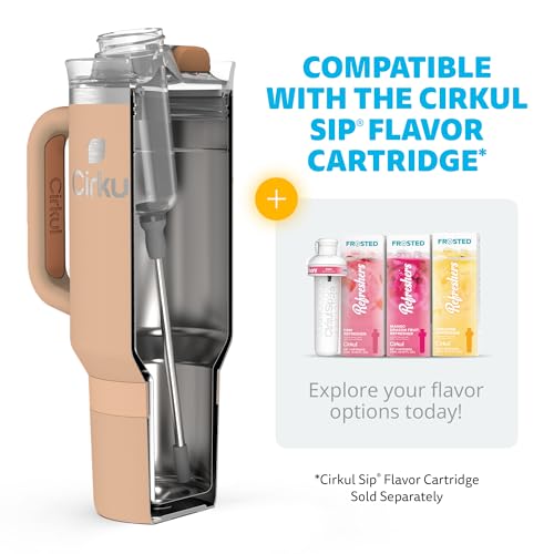 Cirkul 40oz. Carbon Stainless Steel Tumbler with Handle, All-Day StrawSip™, Double-Wall Insulated