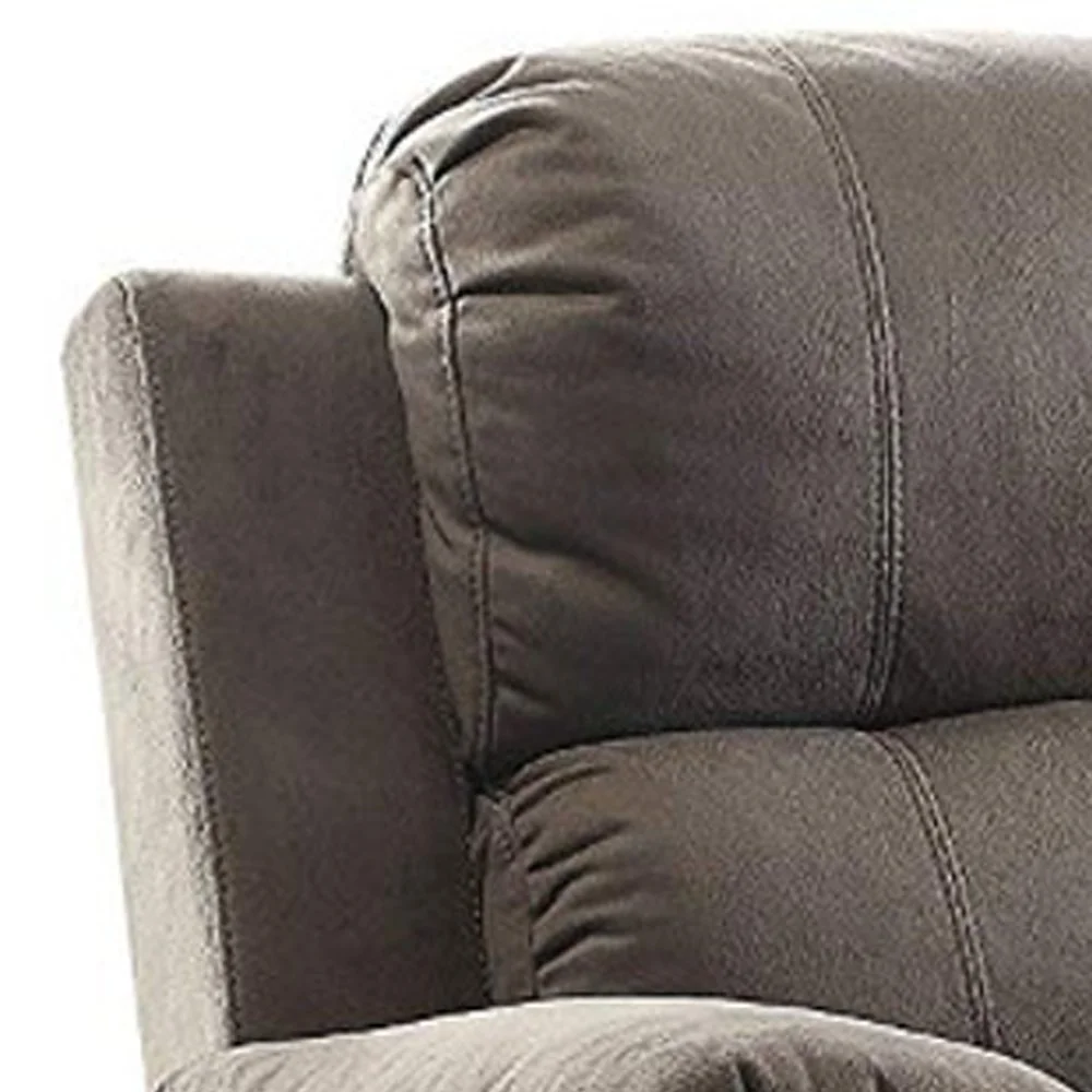 Contemporary Style Upholstered Recliner with Cushioned Armrests Charcoal Gray- Saltoro Sherpi