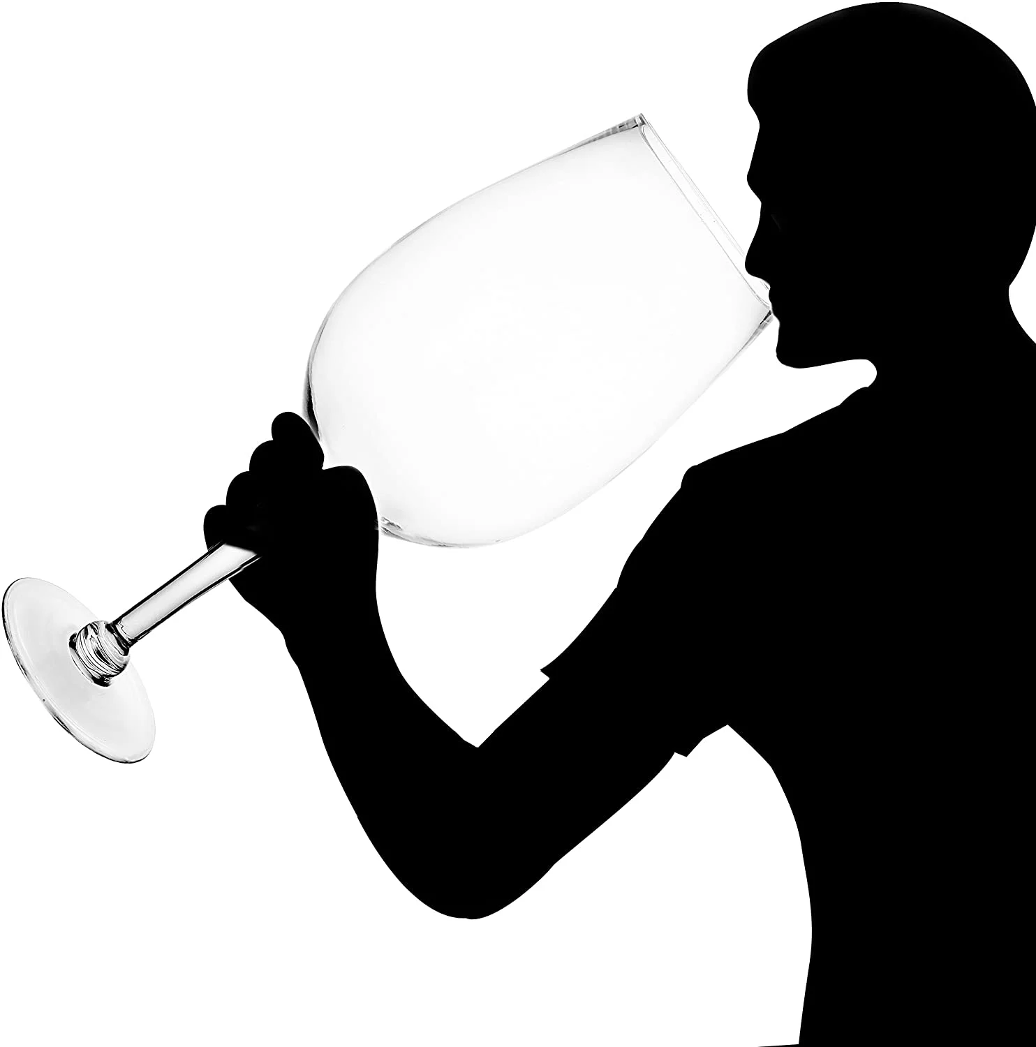 MyGift 20-Inch Giant Clear Wine Glass Novelty Stemware/Champagne Magnum Chiller/Fish Bowl