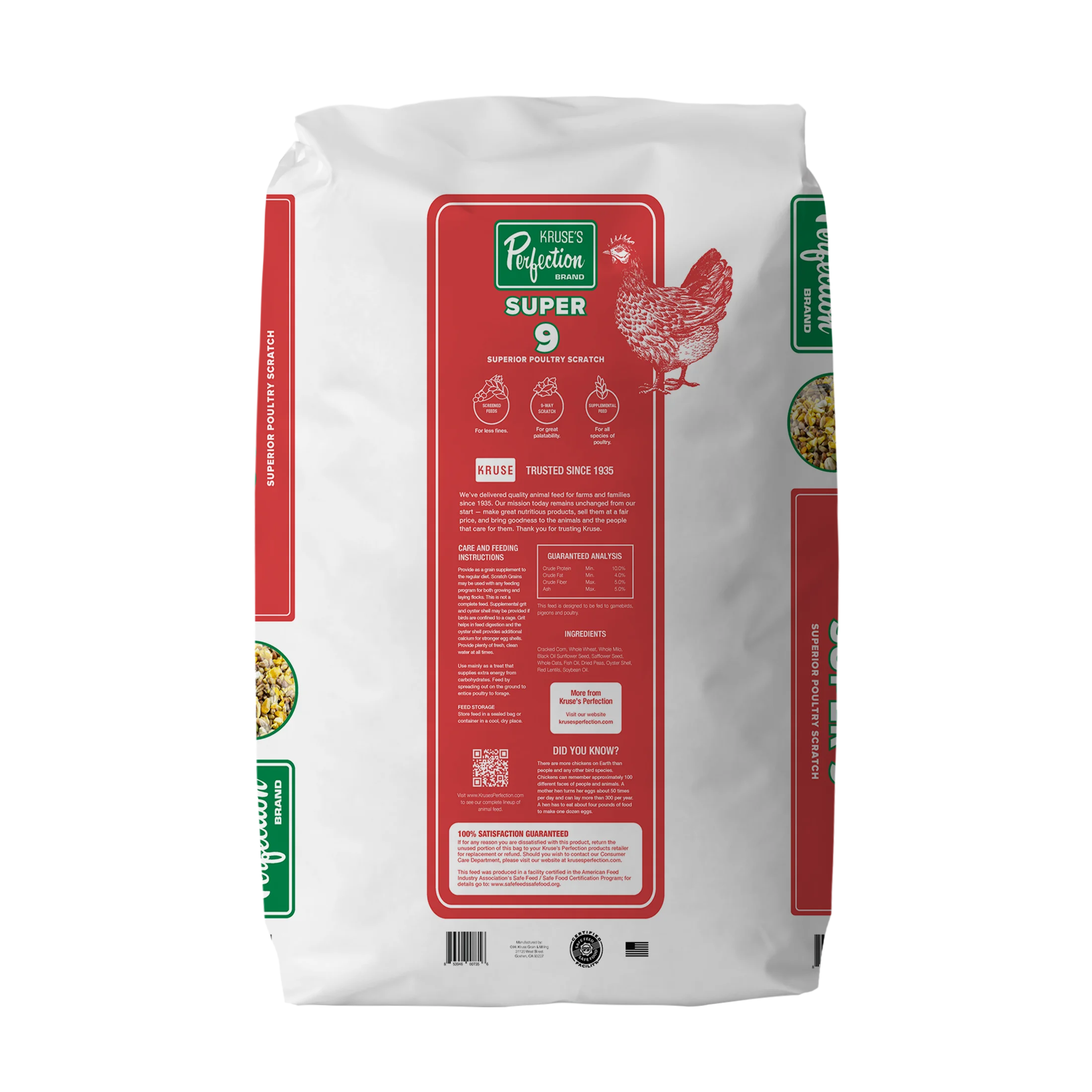 Kruse's Perfection Brand Super 9 Poultry Scratch Grain , 40 lb
