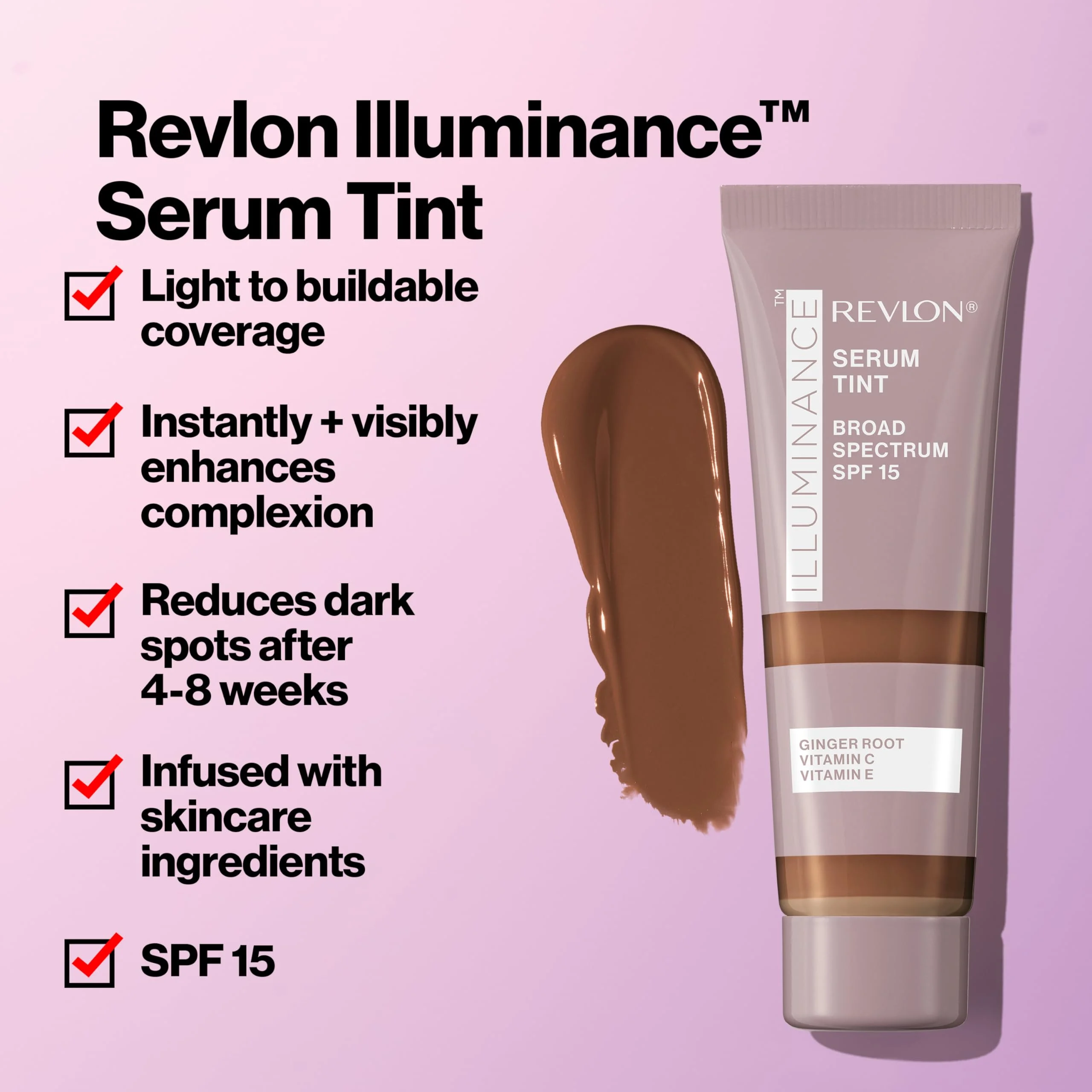 Revlon Illuminance Tinted Serum, Triple Hyaluronic Acid, Evens Out Skin Tone Over Time And Hydrates All Day, Spf 15, 301 Cool Beige, 0.94 Fl Oz.
