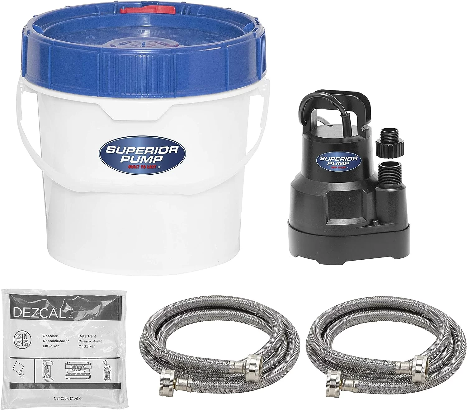 Superior Pump 91660 Tankless Water Heater Descaler Water Utility Sump Pump Kit, White