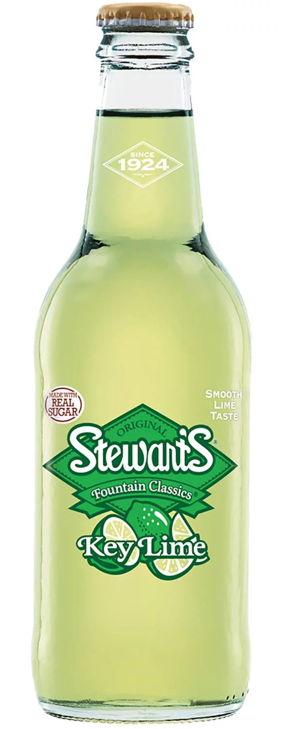 Stewart's Key Lime Soda, 12 fl oz (12 Glass Bottles), All Natural Family Pack Drinks
