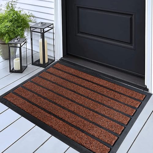 ubdyo Extra Durable Door Mat - Dirt Trapping Outdoor Welcome Mats - Non-Slip Outdoor Indoor Entrance - Low Profile Front Doormat (30