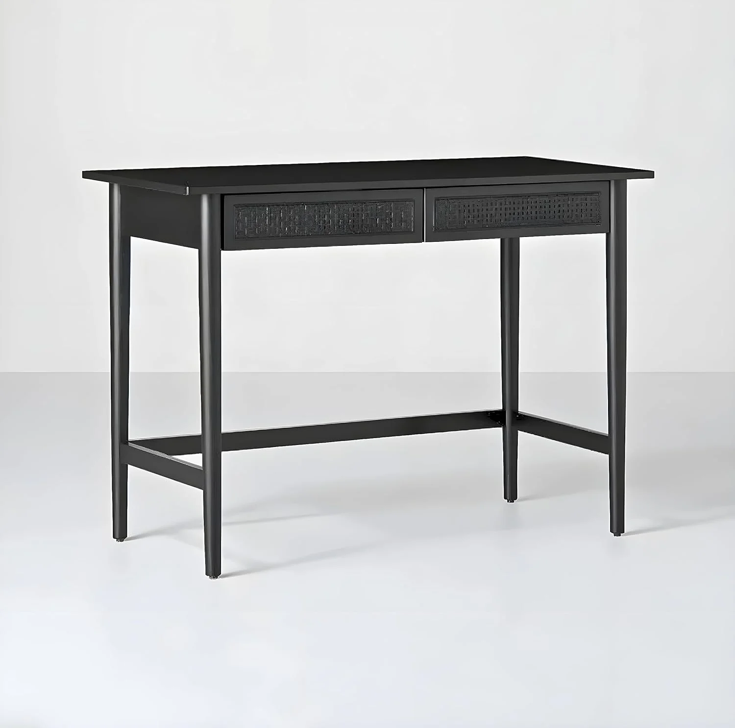 RUNFAYBIU Wood & Cane Writing Desk Black - H & H with Mag.