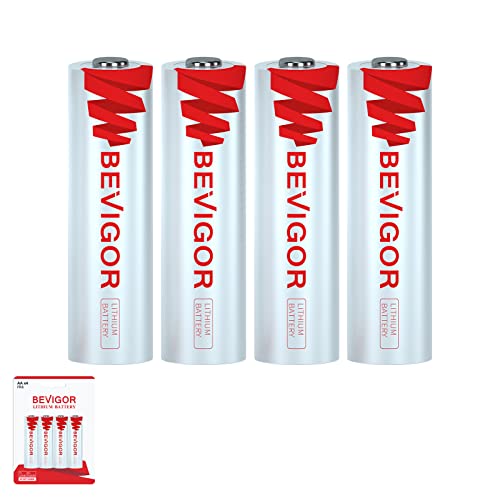 BEVIGOR Lithium AA Batteries 24 Pack, Long Lasting 1.5V 3000mAh AA Battery, 20-Year Shelf Life Lithium Batteries for Blink Camera, Flashlight, Microphone, Alarm System【Non-Rechargeable】