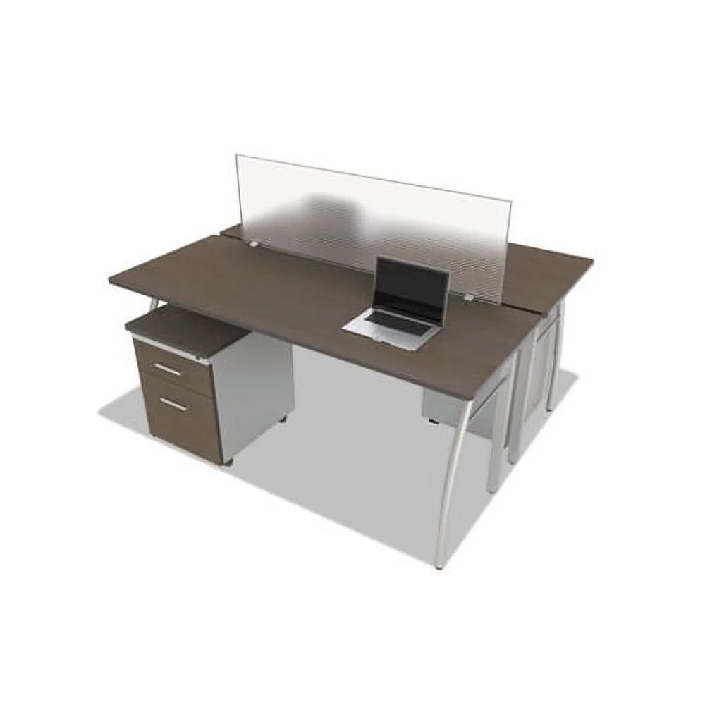 Trento Line Rectangular Desk 59.13w x 23.63d x 29.5h, Mocha/Gray