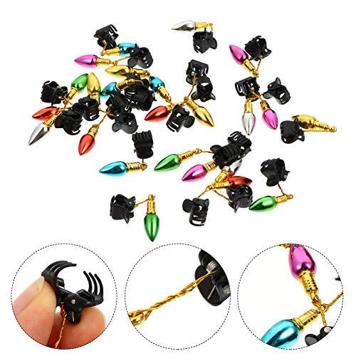 Lurrose 24pcs Christmas Beard Baubles Ornaments Beard Decoration Beard Bulbs Jingle Bellswith Clips for Men Women Christmas Day Facial Hair Holiday Decoration (Random Color)