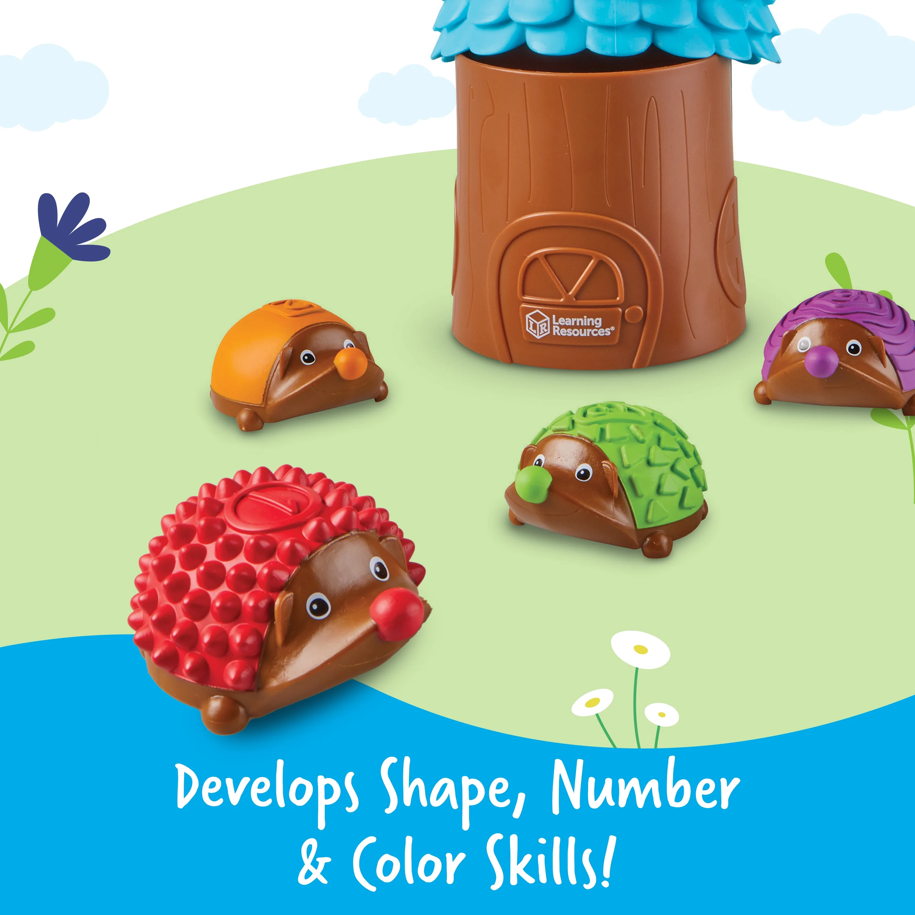 Learning Resources Spike the Fine Motor Hedgehog Sensory Tree House - 7 Pieces, Preschool Learning Toys for Boys and Girls Ages 18+ months