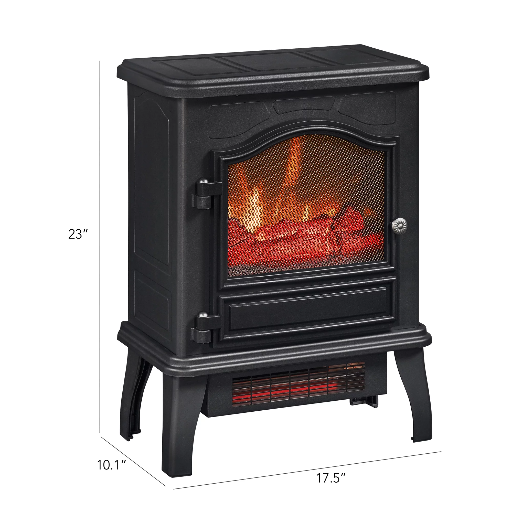 ChimneyFree Powerheat Infrared Quartz Electric Stove Heater, 1500W, Black