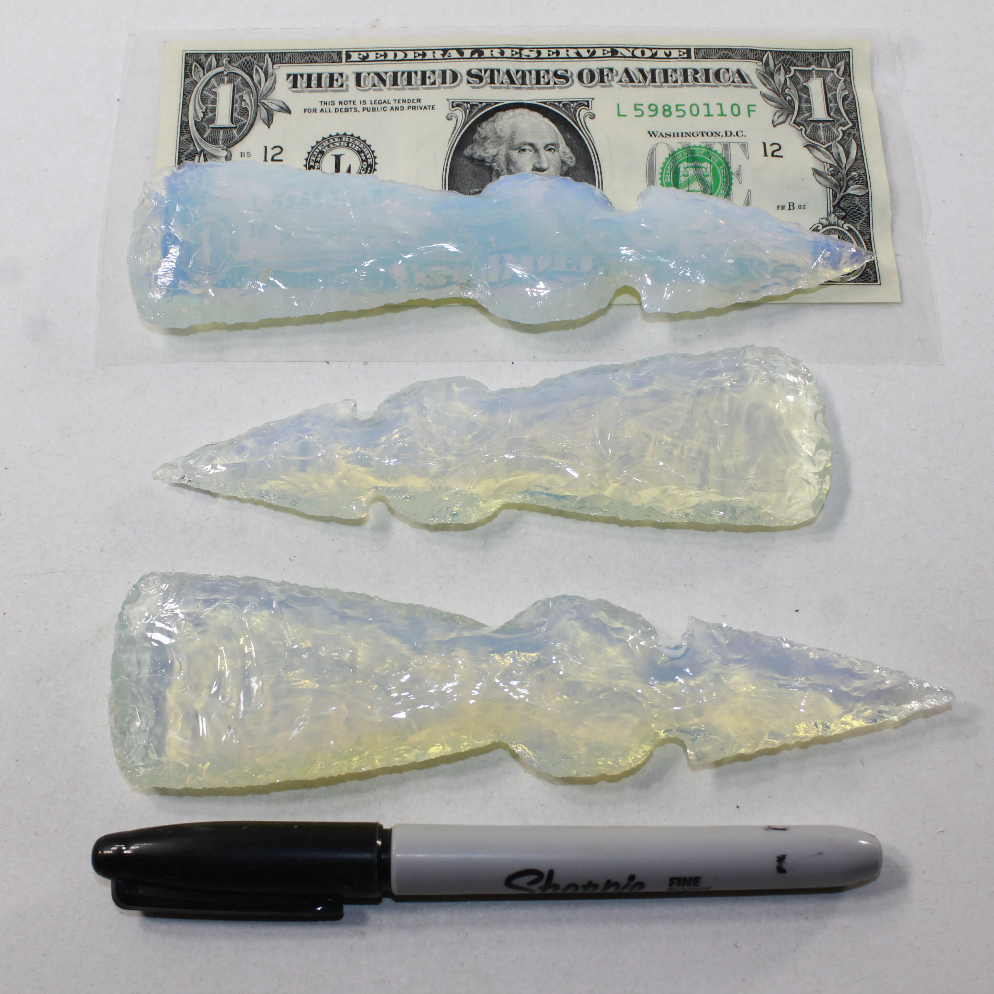 3 Opalite Ornamental Tomahawk Heads #6329 Ax Axe Hatchet