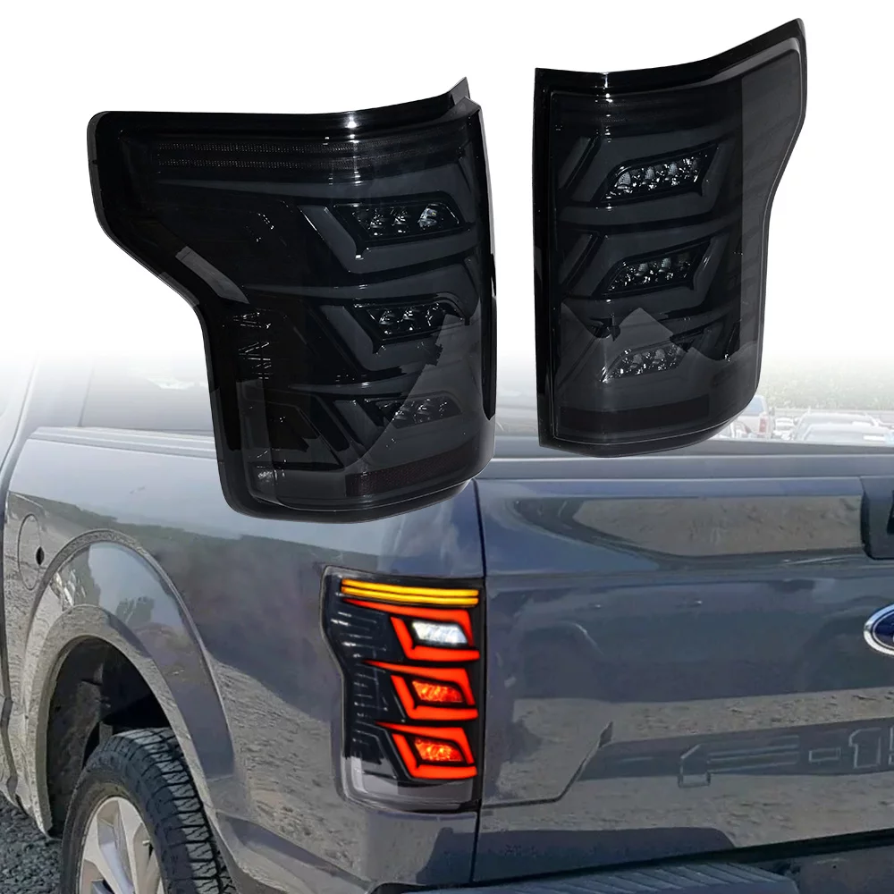Astra Depot Smoked Lens LED Rear Brake Stop Turn Tail Lights Assembly for Ford F-150 2015-2020 Ford F150 Raptor 2017-2020